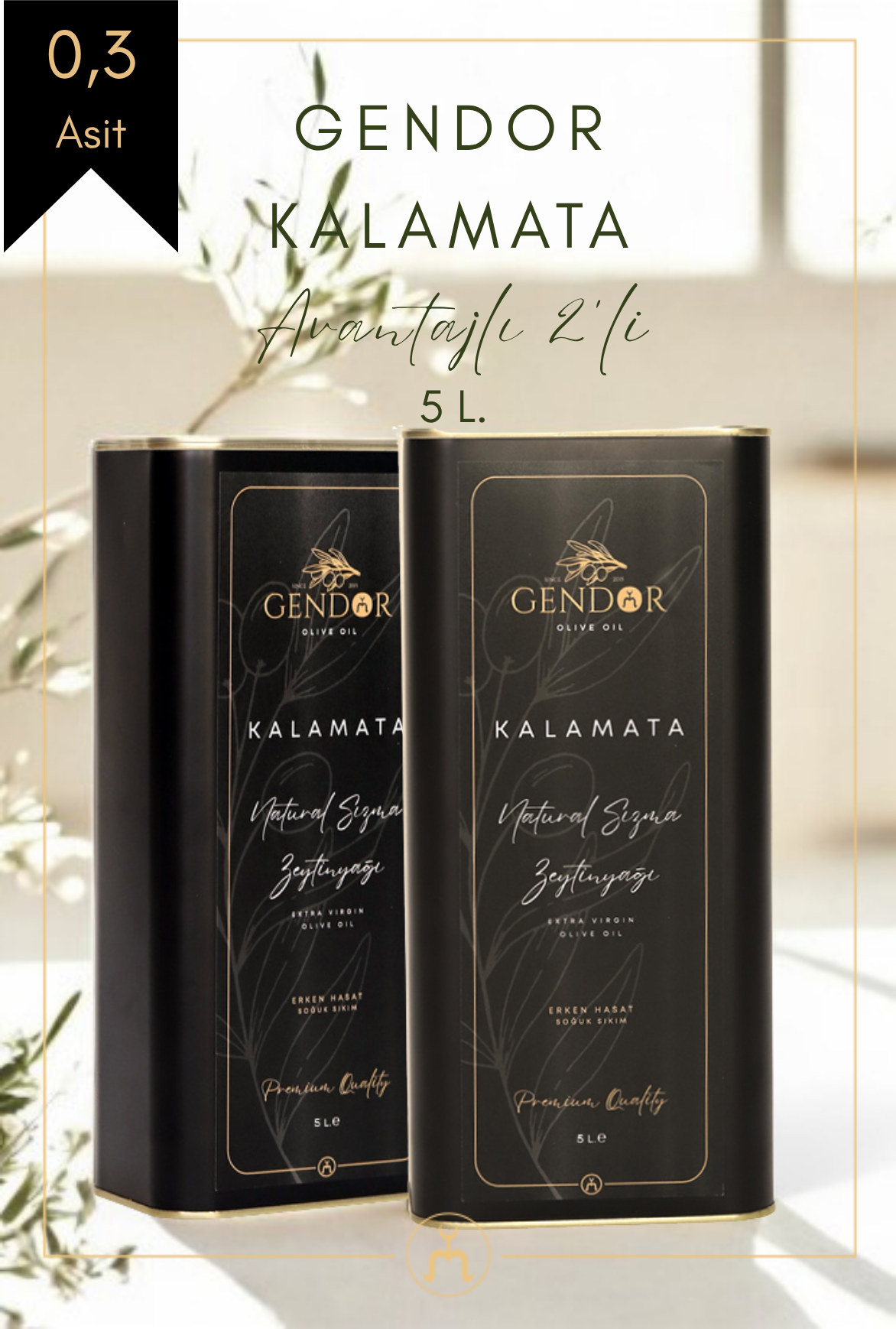 Kalamata Erken (İLK) Hasat Natürel Sızma Zeytinyağı 2*5L