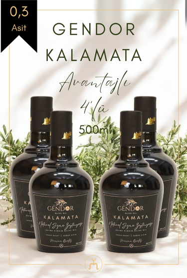 Kalamata Erken (İLK) Hasat Natural Sızma Zeytinyağı 4*500ml