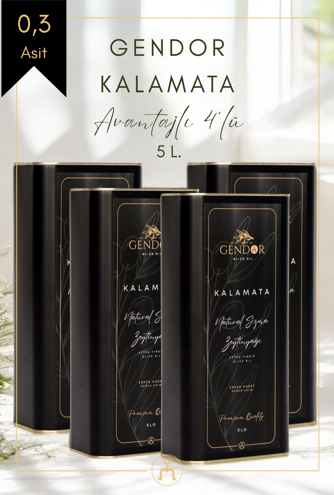 Kalamata Erken (İLK) Hasat Natürel Sızma Zeytinyağı 4*5L