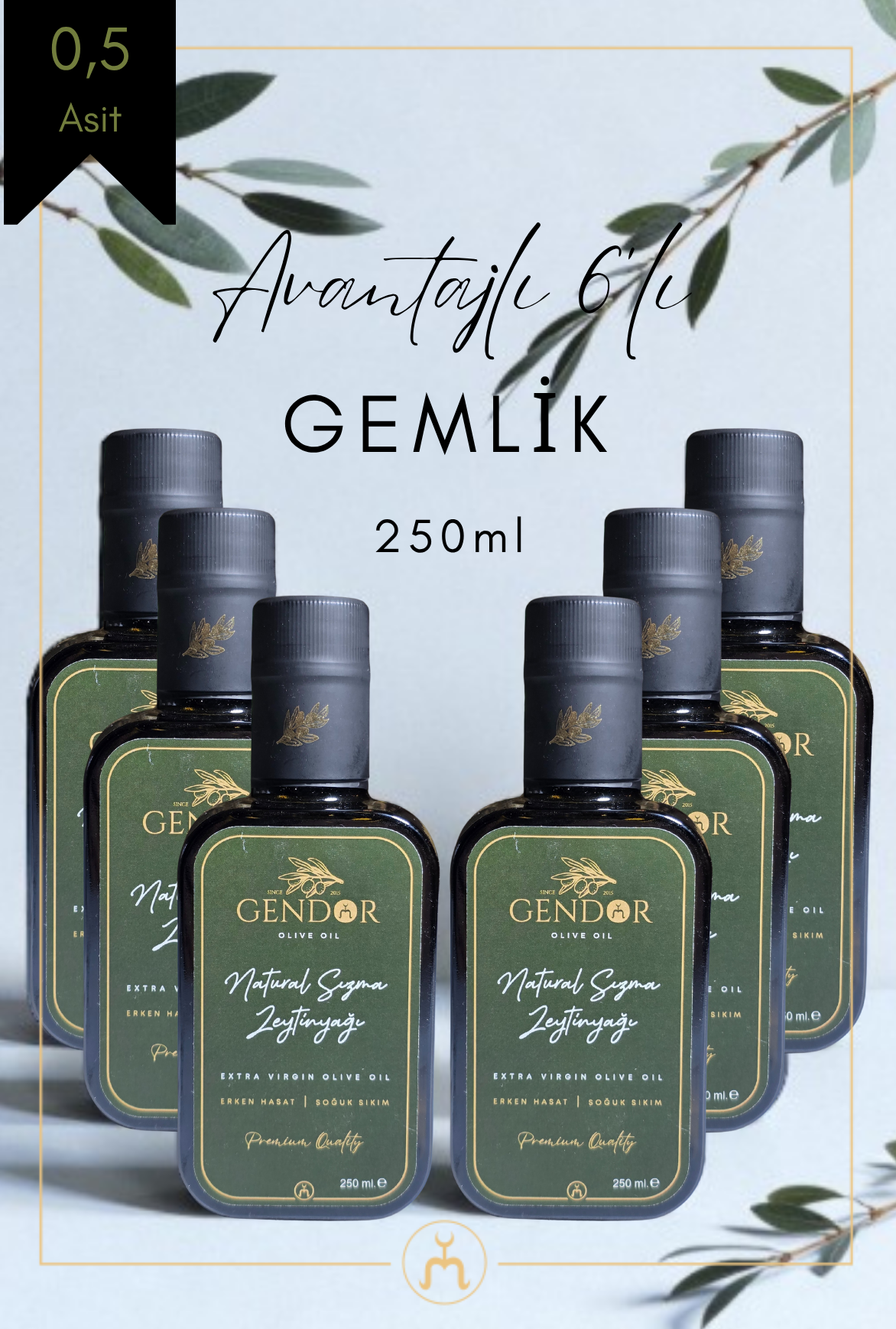 Natürel Sızma Filtresiz Zeytinyağı 6*250ml
